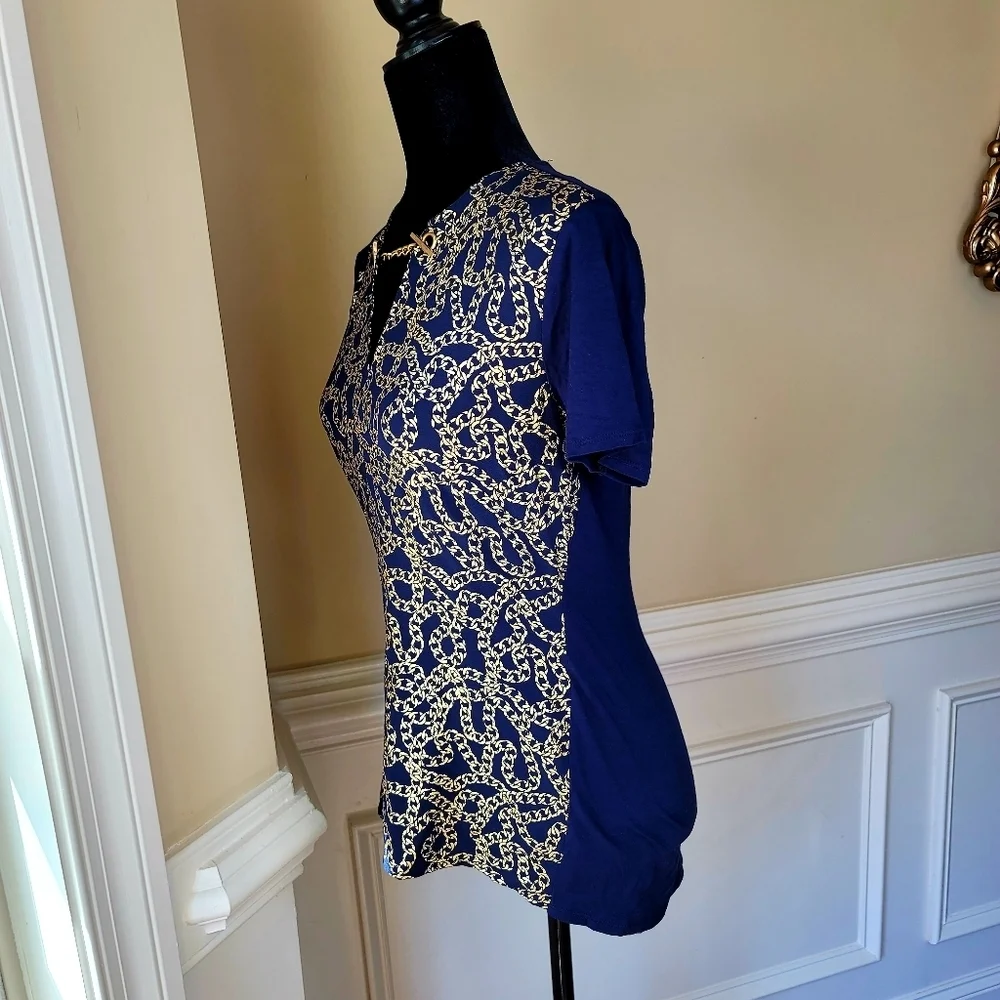 Michael Kors short sleeve chain‎ link top